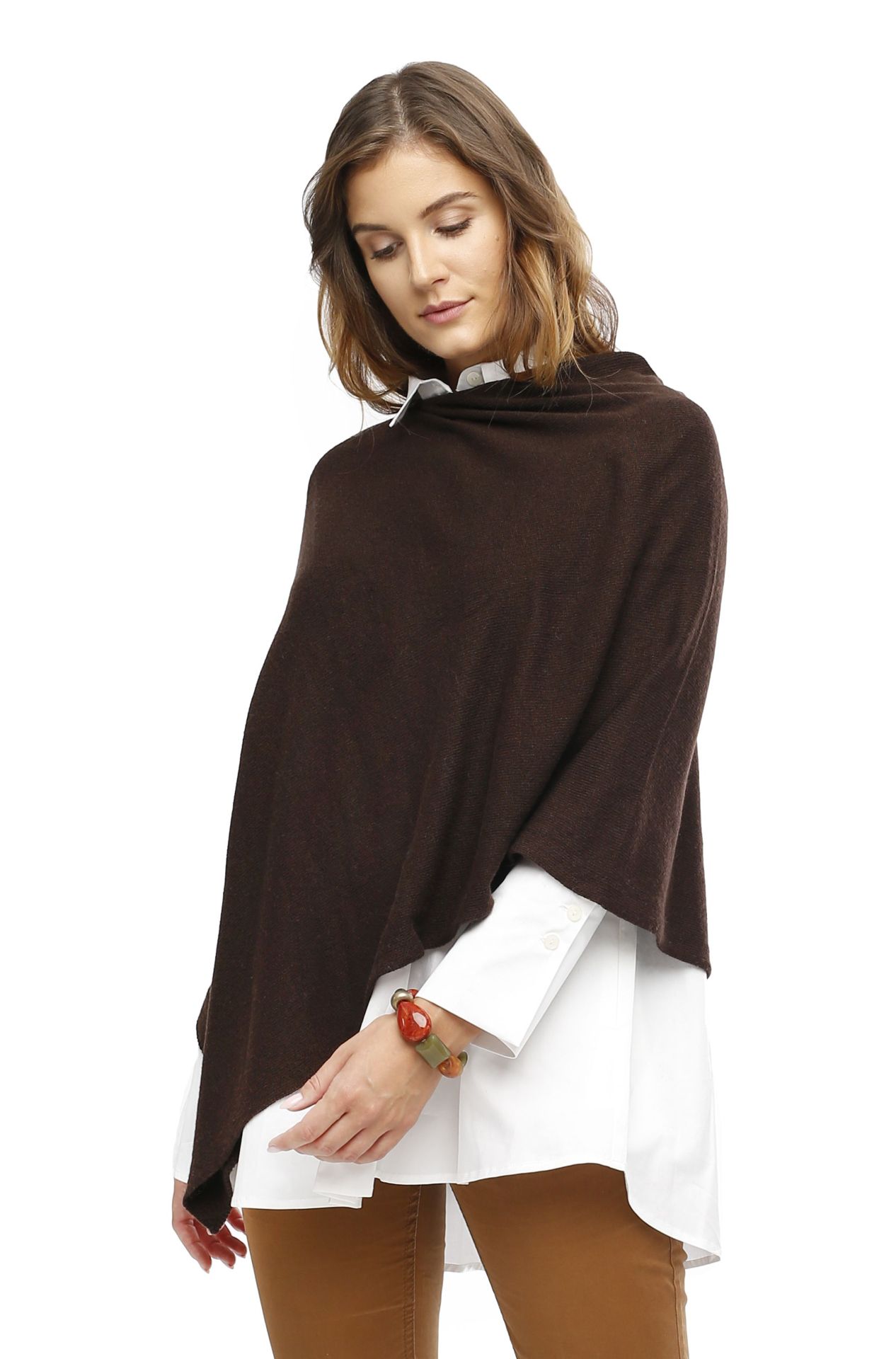 Poncho in dunkelbraun