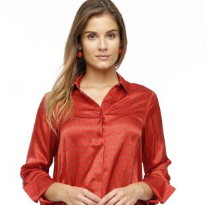 Seidenbluse rot terracotta