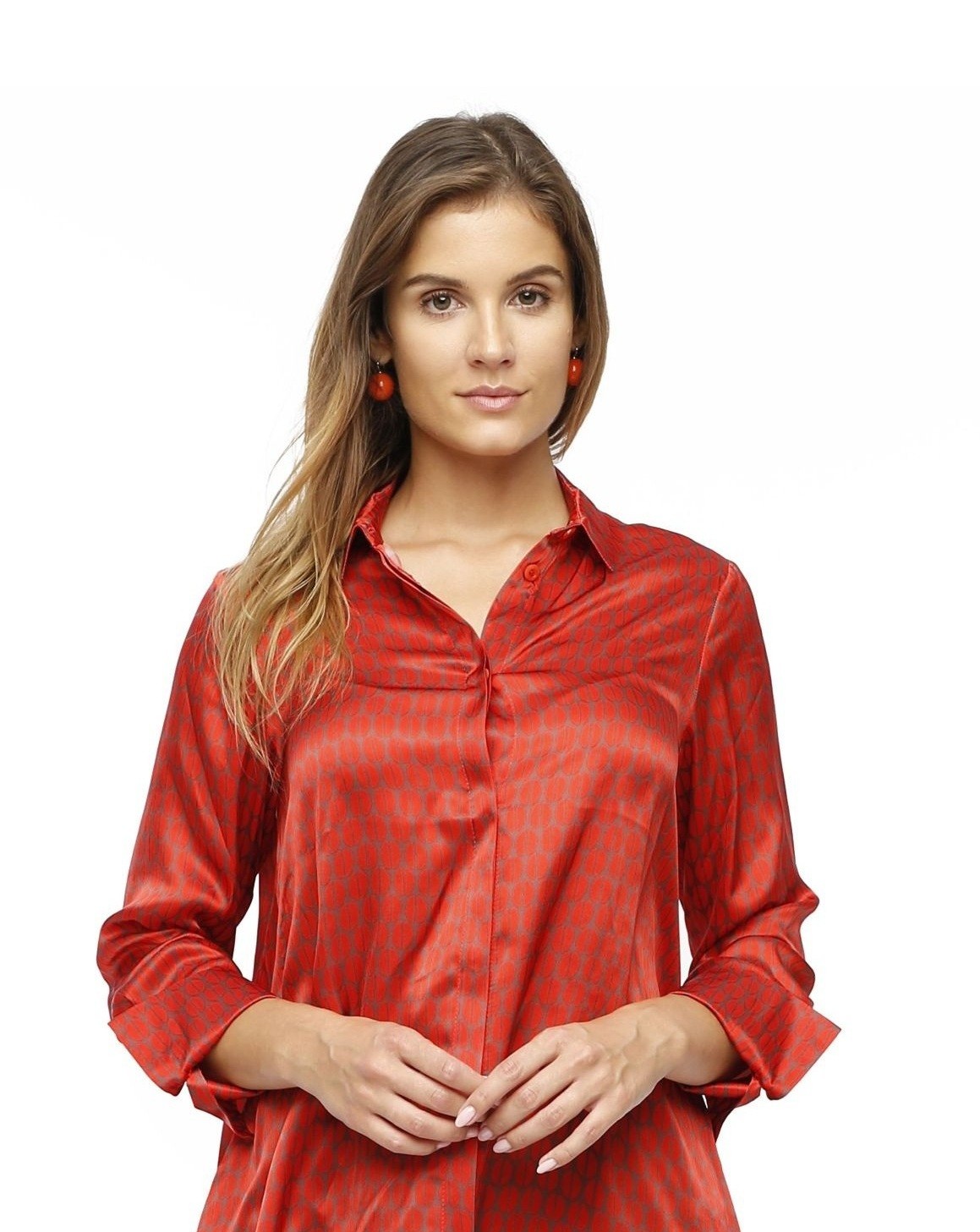 Seidenbluse rot terracotta