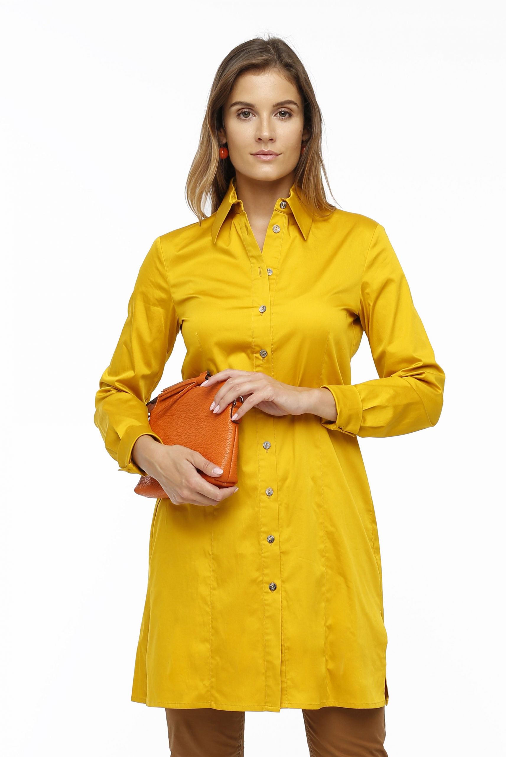 Lange Bluse in ananasgelb