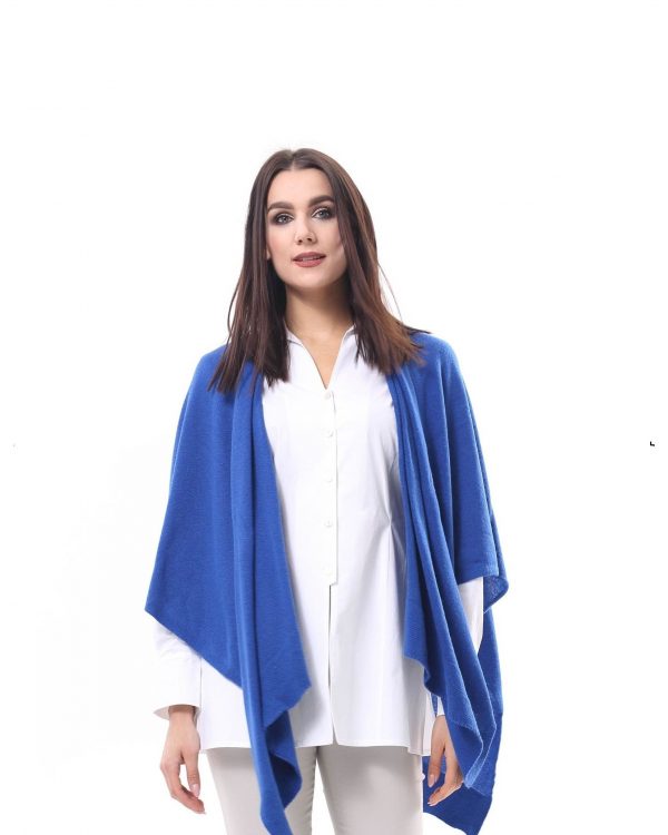 Blaues Wollcape