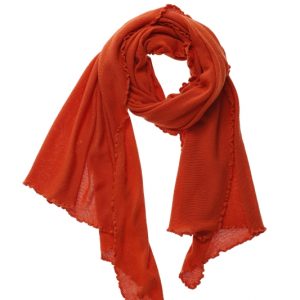 Kuschleiger Strickschal in orange