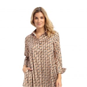 Seidenbluse Lauren muskat und kitt