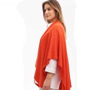 Gestricktes Cape in orange