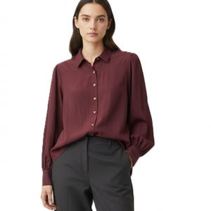 Barolofarbene Baumwollbluse Sisi